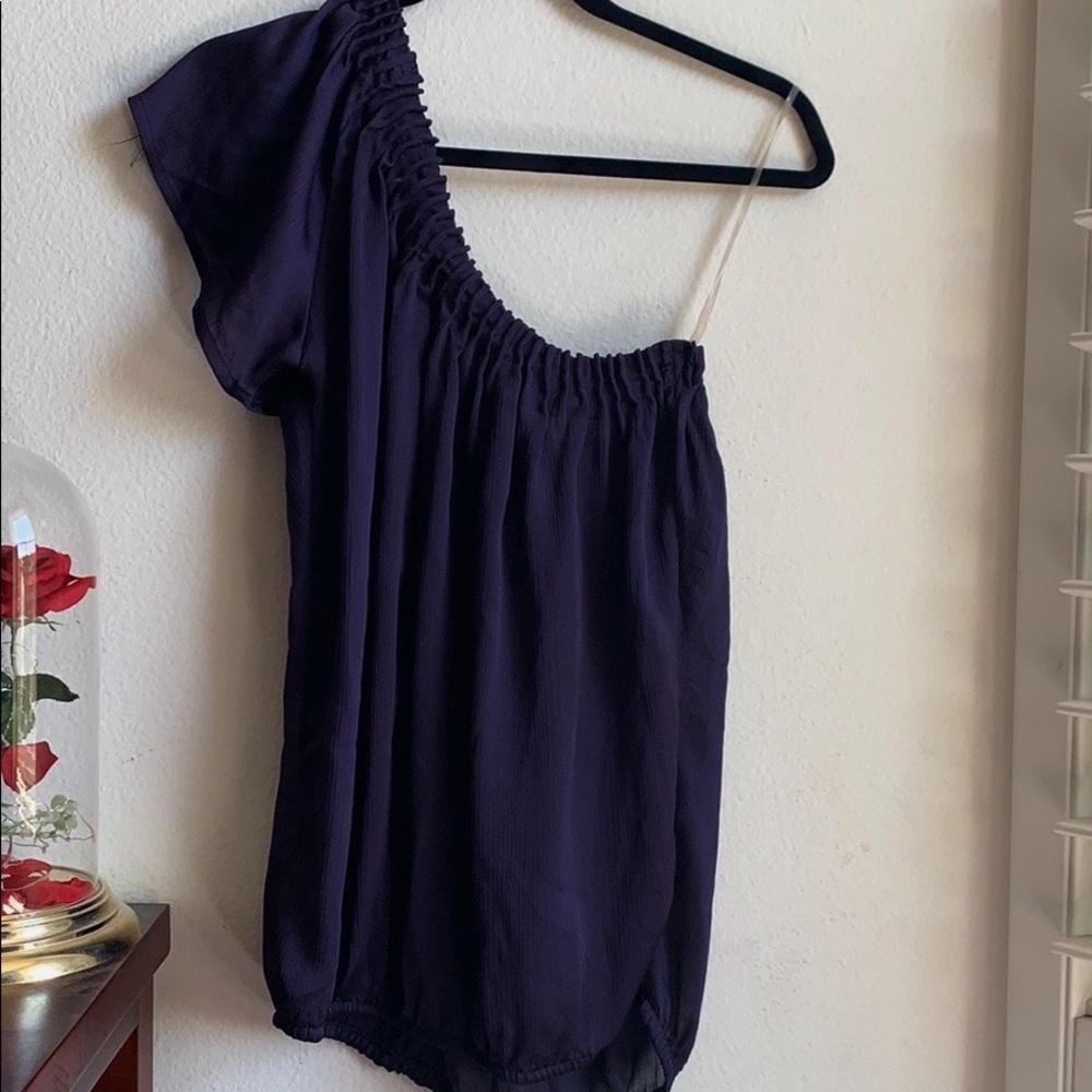 Charlotte Russe Purple One Shoulder Blouse